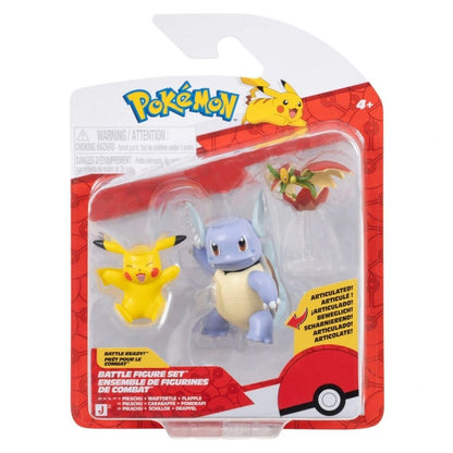 Pokemon Battle Figure Set - Pikachu Wartortle Flapple