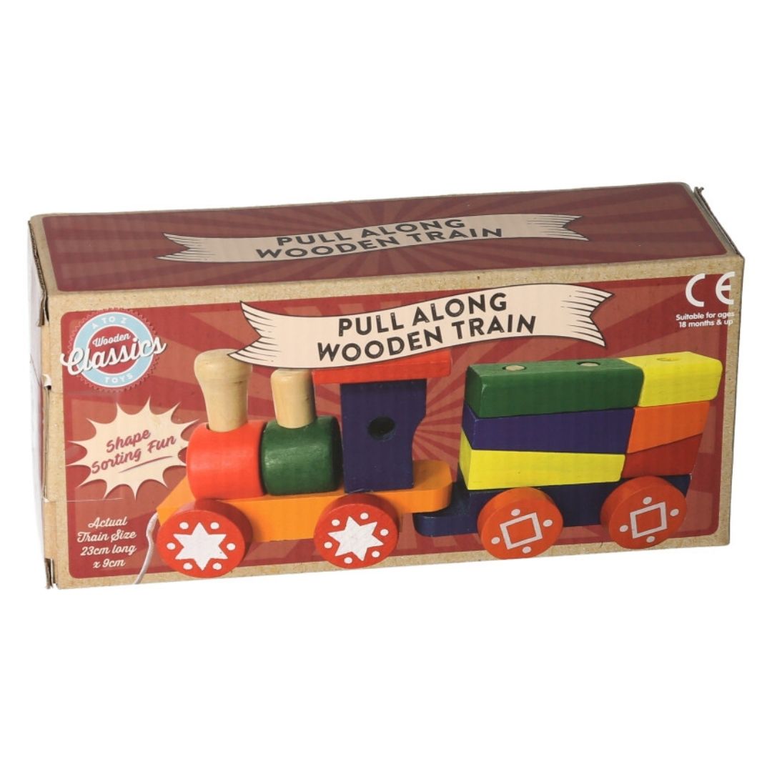 Pull Along Wooden Train & Carriage