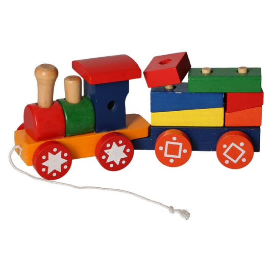 Pull Along Wooden Train & Carriage