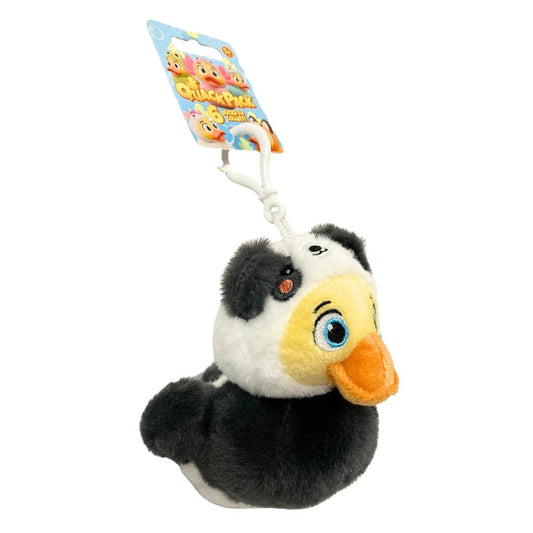 Quack Pack Duck Plush Bag Clip Panda Outfit