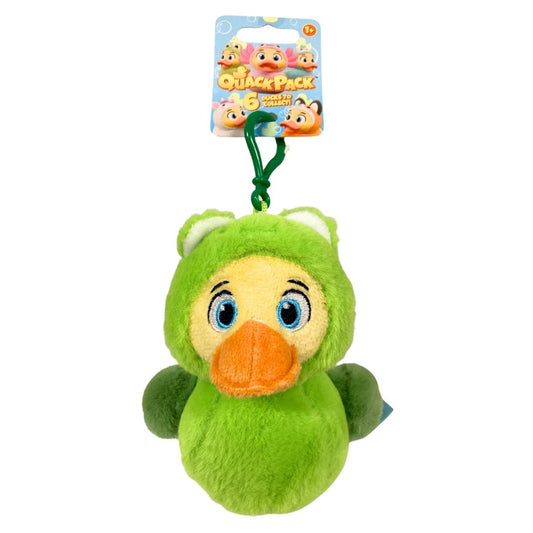 Quack Pack Duck Plush Bag Clip Frog Outfit
