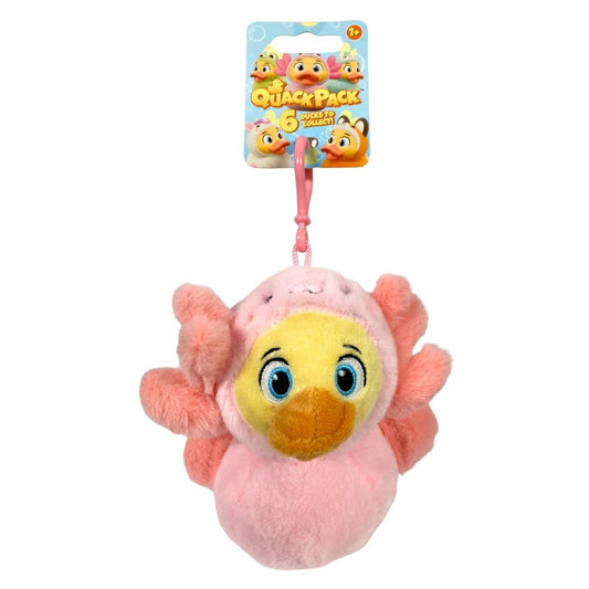 Quack Pack Duck Plush Bag Clip Axolotl Outfit