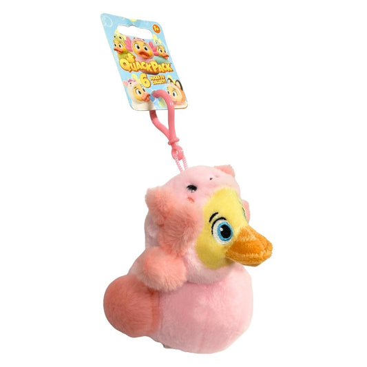 Quack Pack Duck Plush Bag Clip Axolotl Outfit