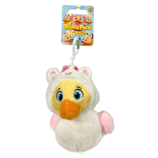 Quack Pack Duck Plush Bag Clip Unicorn Outfit