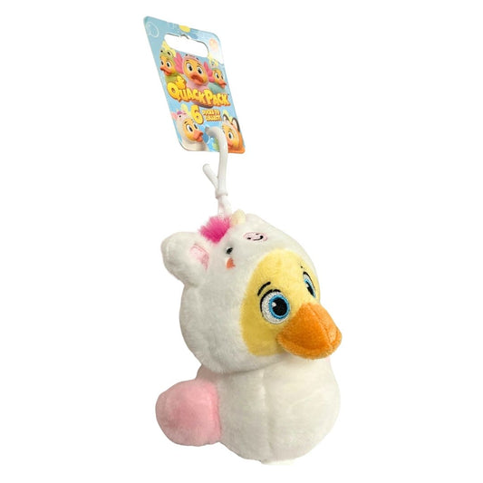 Quack Pack Duck Plush Bag Clip Unicorn Outfit