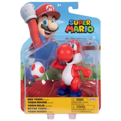 Super Mario 4" Red Yoshi with Egg Figure