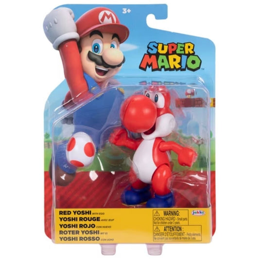 Super Mario 4" Red Yoshi with Egg Figure