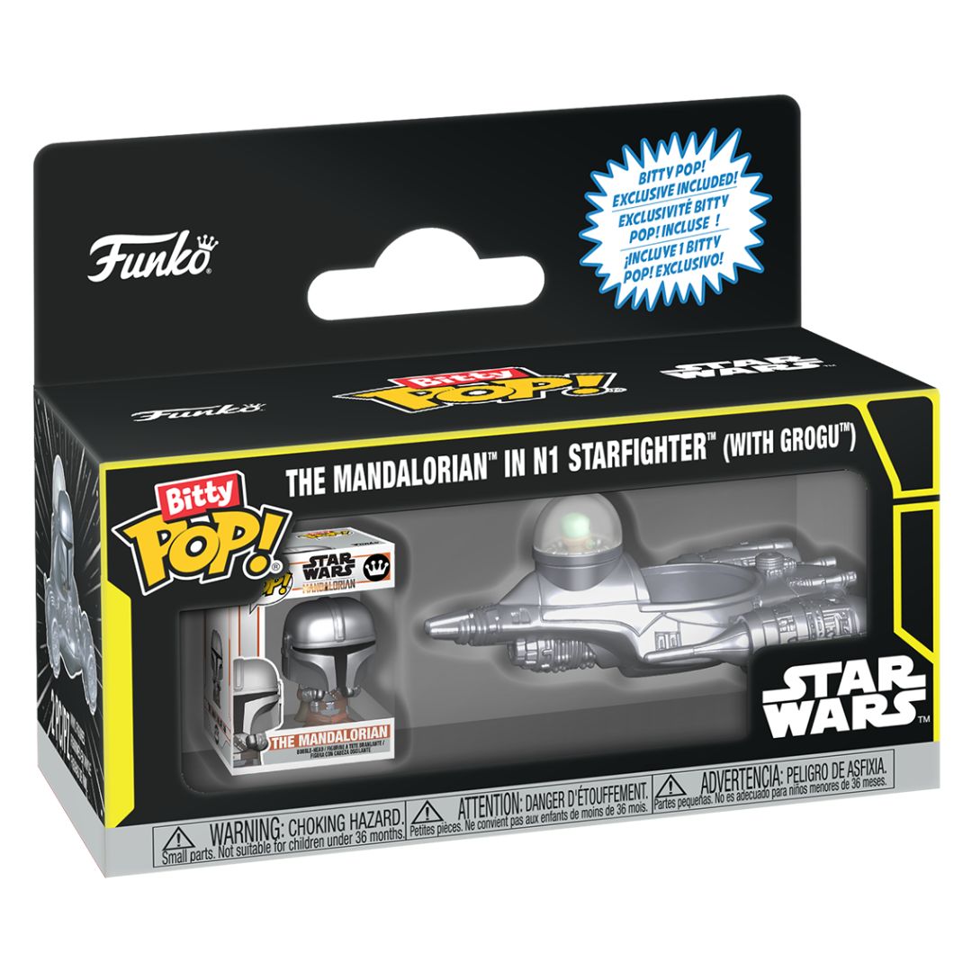 Bitty Pop! Rides Star Wars The Mandalorian in N1 Starfighter (with Grogu)