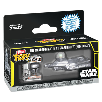 Bitty Pop! Rides Star Wars The Mandalorian in N1 Starfighter (with Grogu)