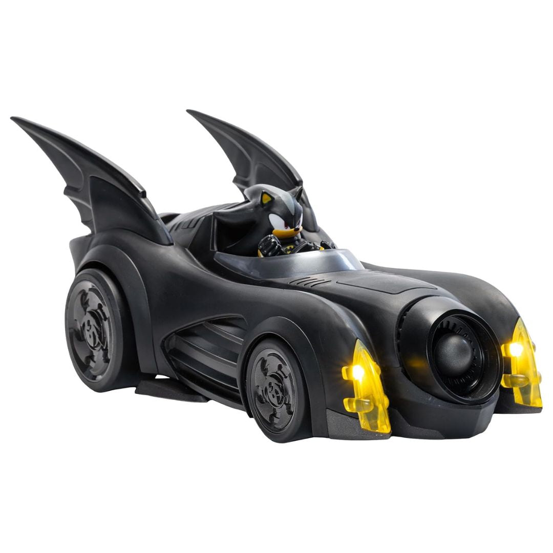 Sonic The Hedgehog x DC Comics Light Up Batmobile & Shadow as Batman