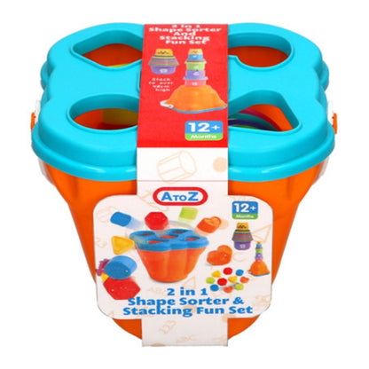 2 in 1 Shape Sorter & Stacking Fun Set