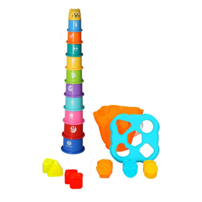 2 in 1 Shape Sorter & Stacking Fun Set