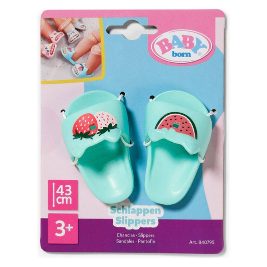 Baby Born Doll Slippers Teal