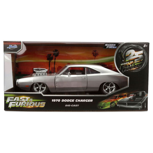 Fast & Furious 1:24 Diecast 1970 Dodge Charger (Silver Finish)