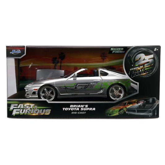 Fast & Furious 1:24 Diecast Brian's Toyota Supra (Silver Finish)