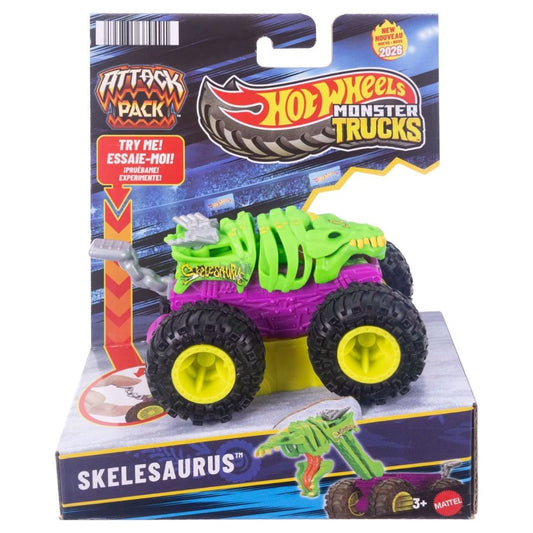 Hot Wheels Monster Trucks Attack Pack Skelesaurus