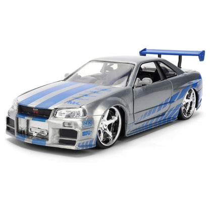 Fast & Furious 1:24 Diecast Brian's Nissan Skyline GT-R R34 (Color Brush Finish)
