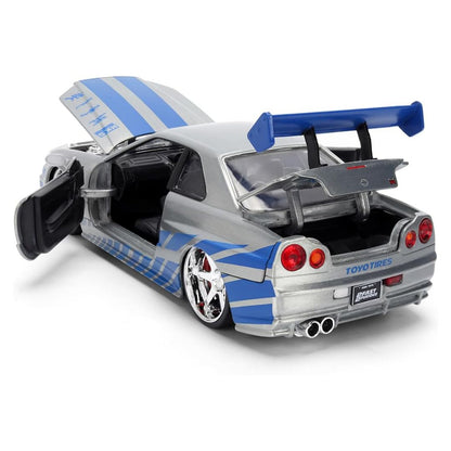 Fast & Furious 1:24 Diecast Brian's Nissan Skyline GT-R R34 (Color Brush Finish)