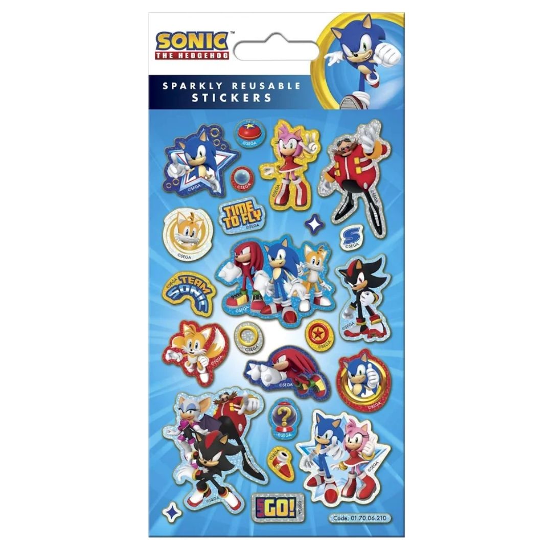 Sparkly Character Sticker Pack - Sonic The Hedgehog