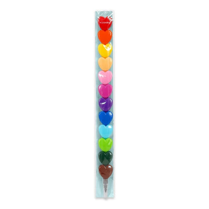 Legami 12 Stackable Crayons Hearts