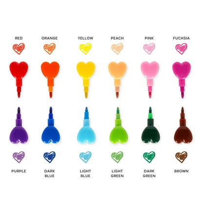 Legami 12 Stackable Crayons Hearts