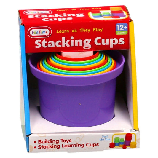 Colourful 10 Piece Stacking Cups