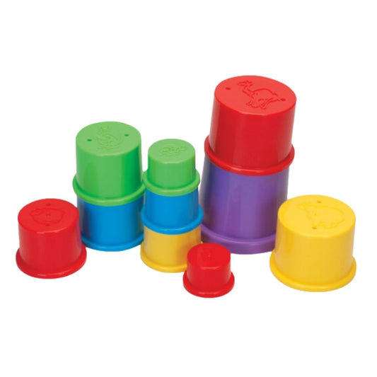Colourful 10 Piece Stacking Cups