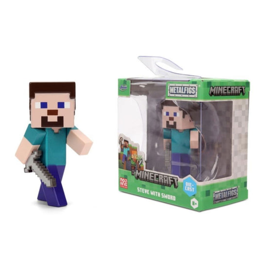 Jada 2.5 Inch Metalfigs Minecraft Steve with Sword