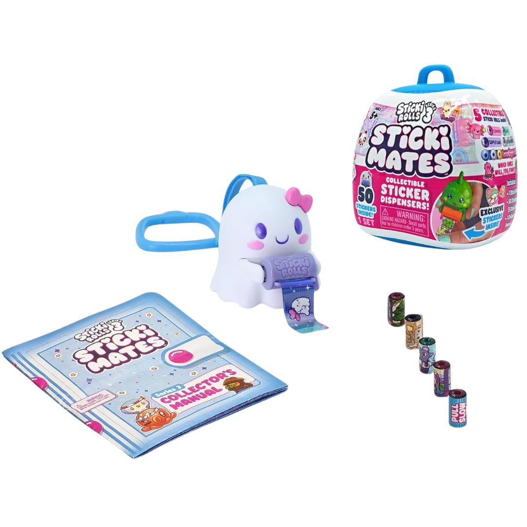 Sticki Rolls: Sticki Mates Collectible Mini Character Sticker Dispenser S3