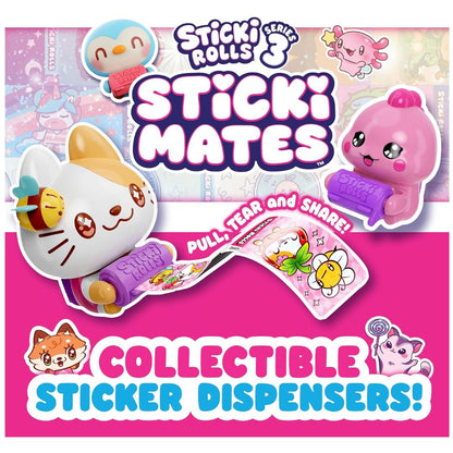 Sticki Rolls: Sticki Mates Collectible Mini Character Sticker Dispenser S3