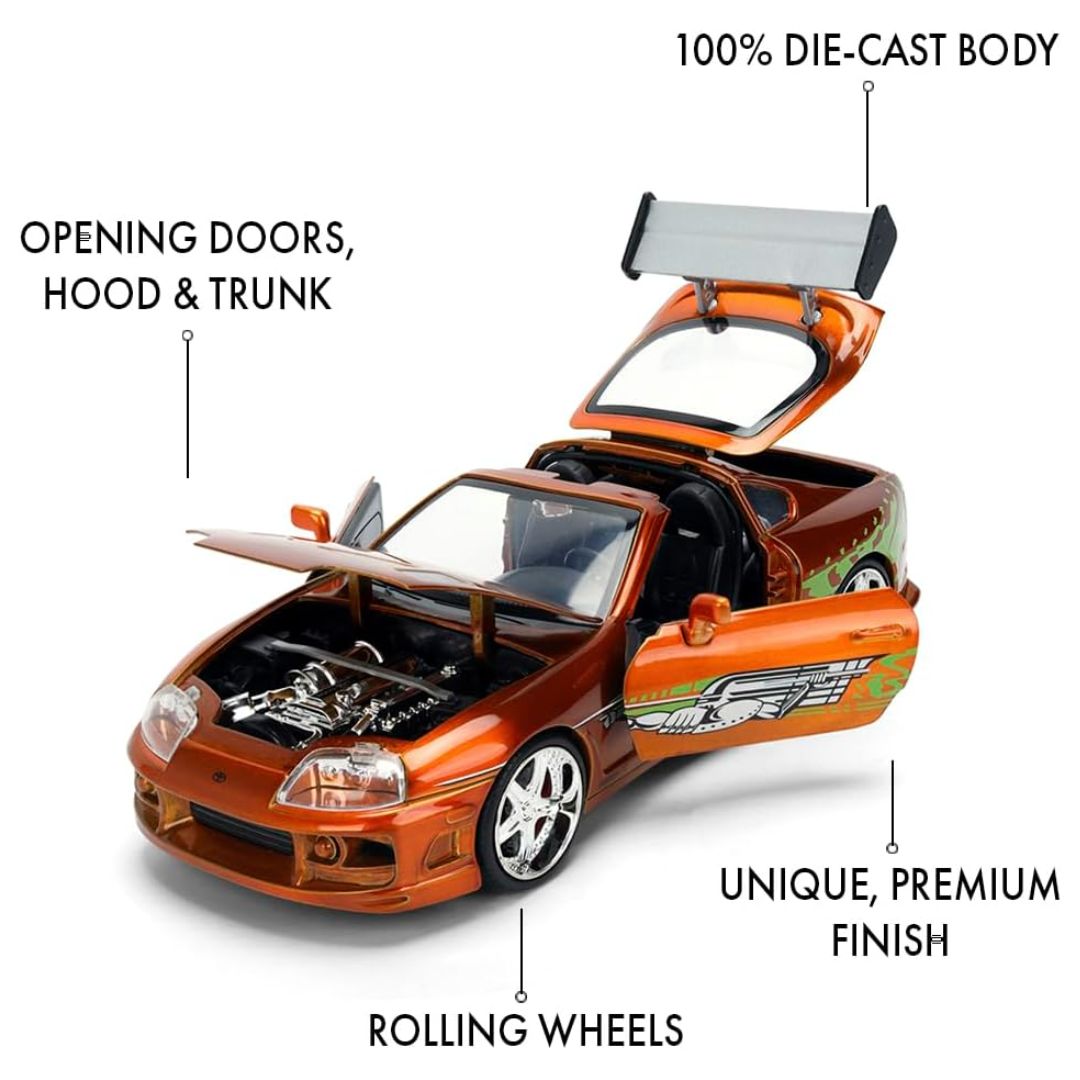 Fast & Furious 1:24 Diecast Brian's Toyota Supra (Color Brush Finish)