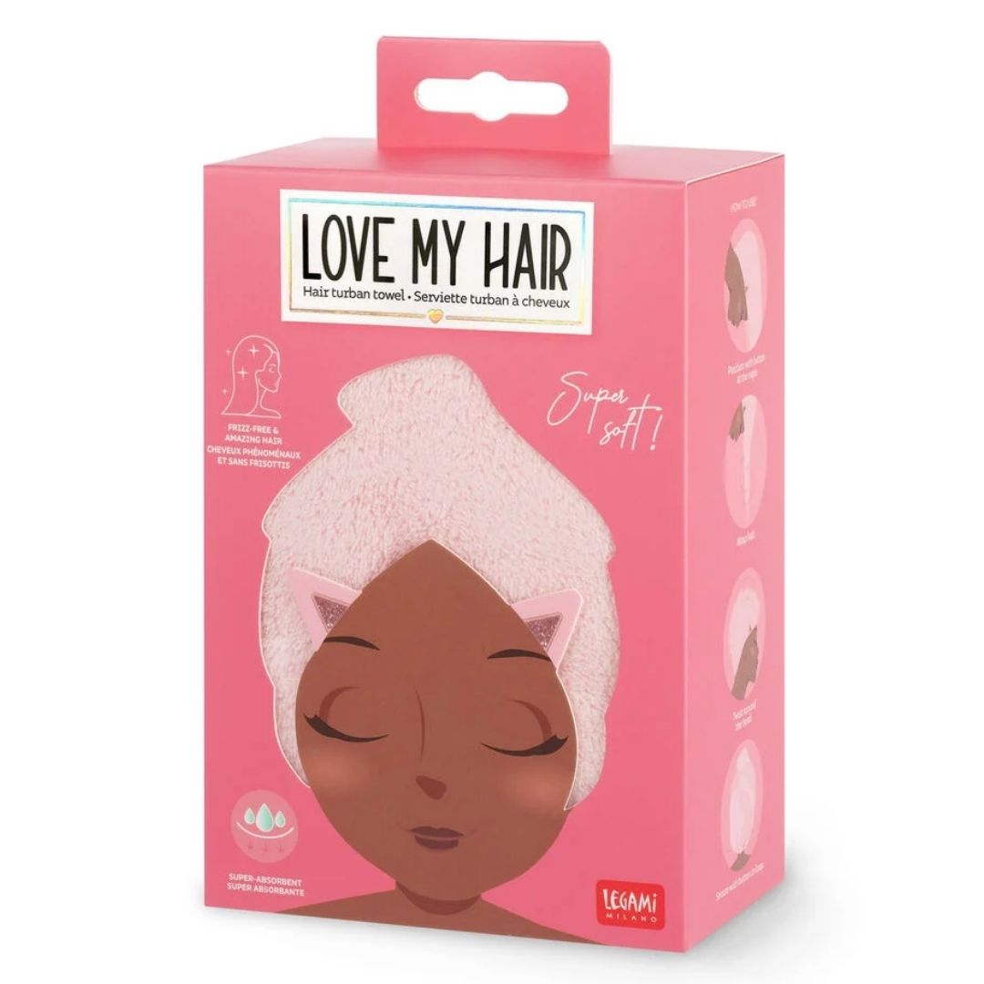 Legami Hair Turban Towel Kitty