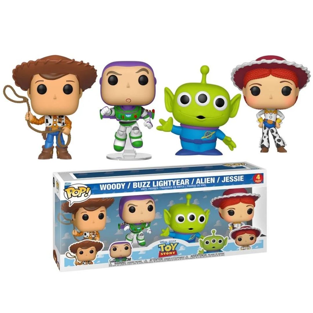 Pop! Vinyl - Toy Story - Woody, Buzz Lightyear, Alien & Jessie 4 Pack