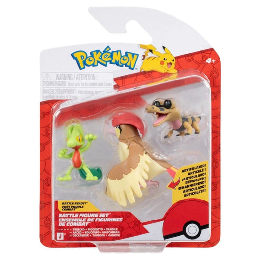 Pokemon Battle Figure Set - Treecko Pidgeotto Sandile