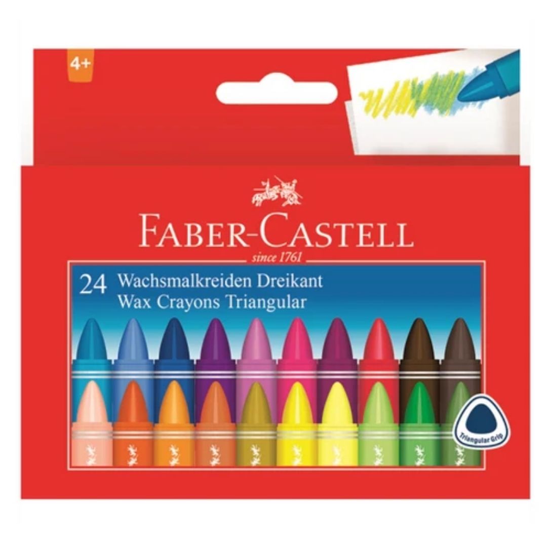 Faber-Castell Triangular Wax Crayons 12 Pack