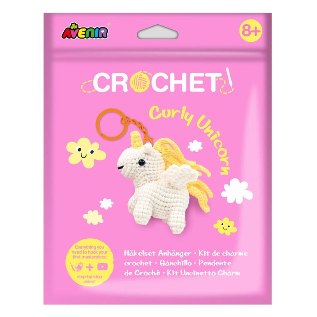 Crochet Keychain Crafting Kit - Curly Unicorn