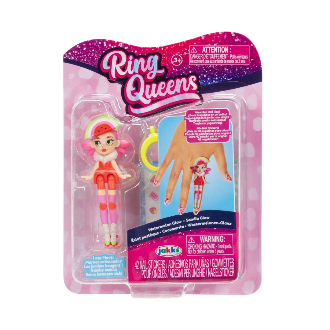 Ring Queens Wearable Mini Doll Ring Watermelon Glow