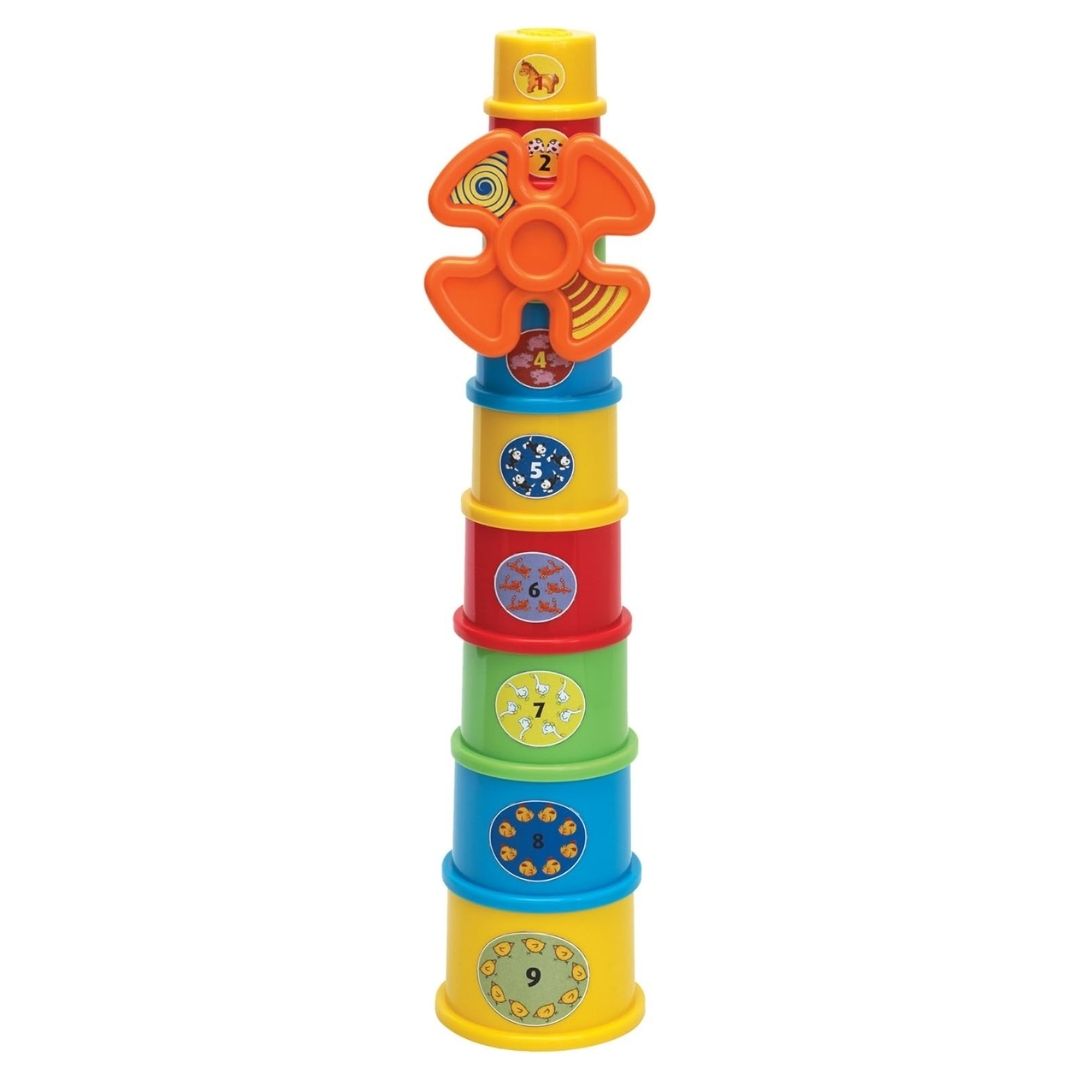 Colourful 9 Piece Windmill Stacking Cups