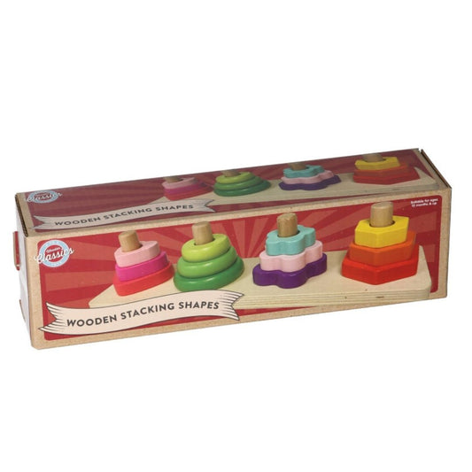 Wooden Stacking Rainbow Shapes