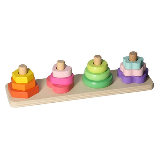 Wooden Stacking Rainbow Shapes