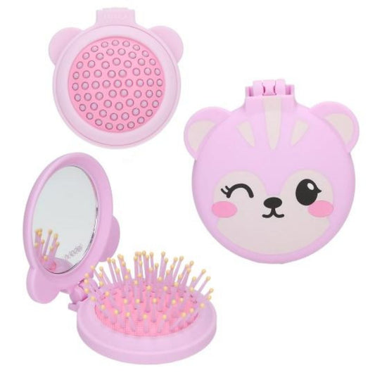 Depesche Top Model Folding Hairbrush With Mirror Purple