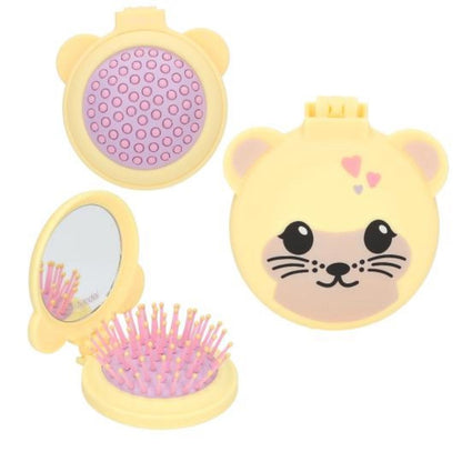 Depesche Top Model Folding Hairbrush With Mirror Yellow