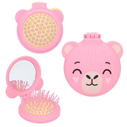 Depesche Top Model Folding Hairbrush With Mirror Pink