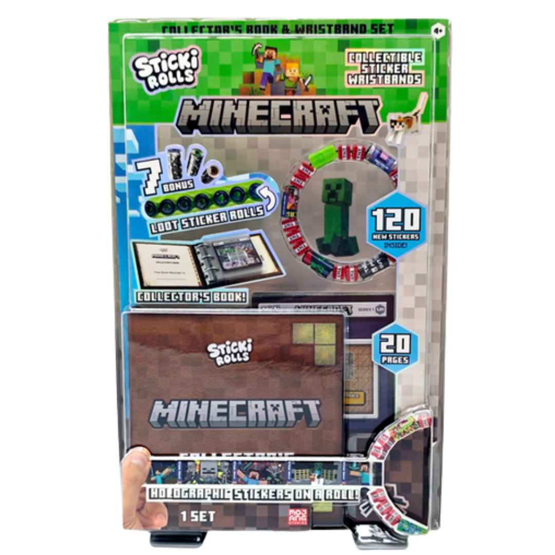 Sticki Rolls Minecraft Collectors Book & Wristband Set