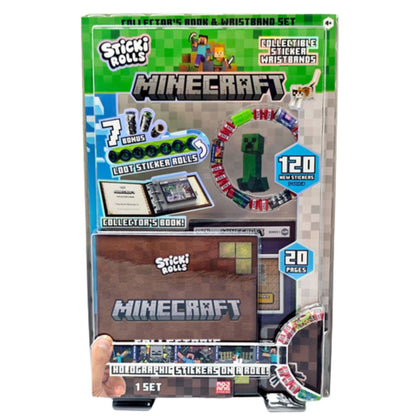 Sticki Rolls Minecraft Collectors Book & Wristband Set