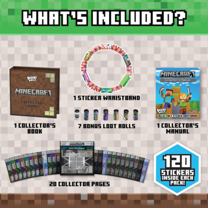 Sticki Rolls Minecraft Collectors Book & Wristband Set
