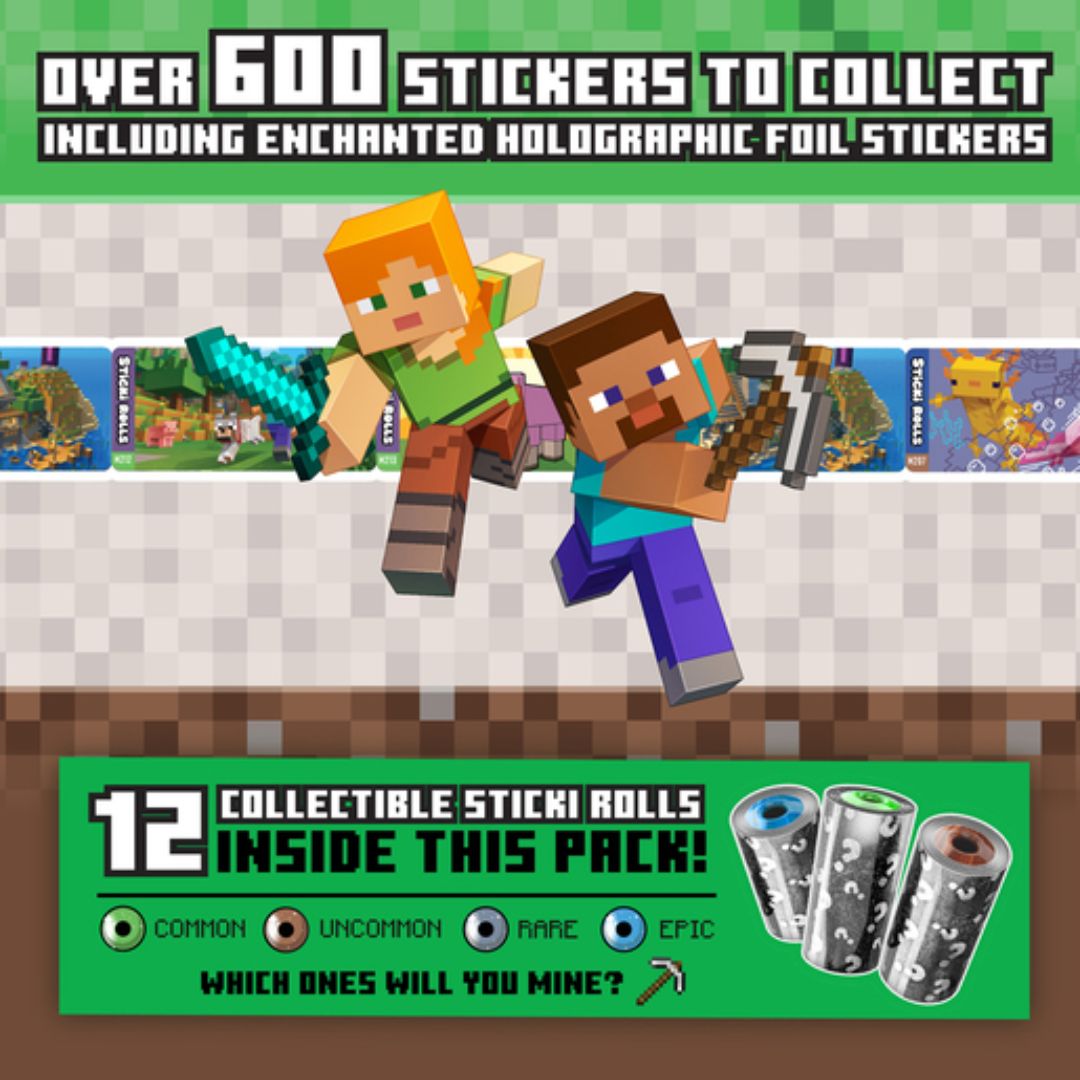 Sticki Rolls Minecraft Collectors Book & Wristband Set