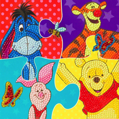 Toys N Tuck:Crystal Art Disney Card Kit - Winnie the Pooh,Craft Buddy