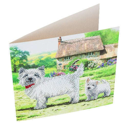 Toys N Tuck:Crystal Art Card Kit - Westie Dogs,Crystal Art