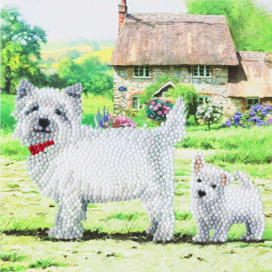 Toys N Tuck:Crystal Art Card Kit - Westie Dogs,Crystal Art